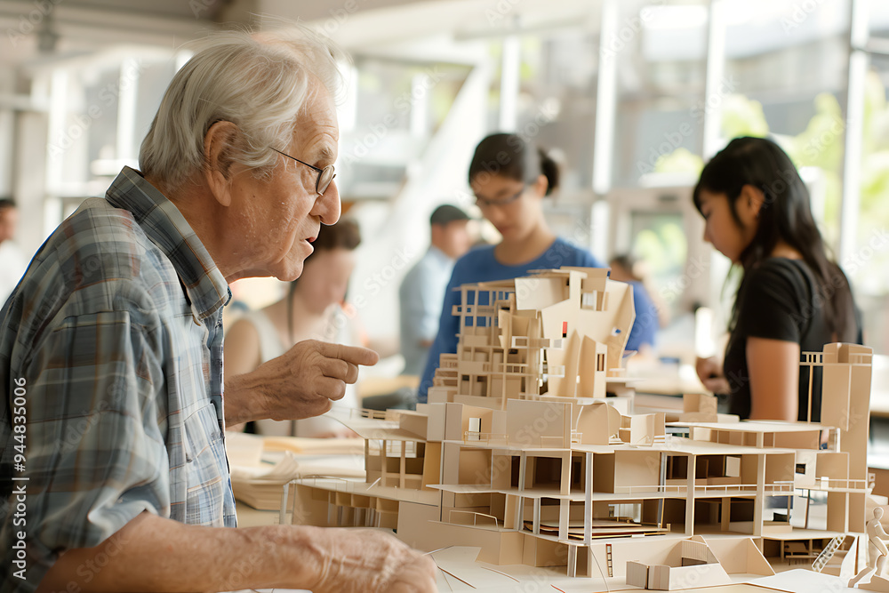 Architecture Professor Critiquing Student Architectural Models in a Design Studio Architecture Professor Critiquing Student Architectural Models in a Design Studio