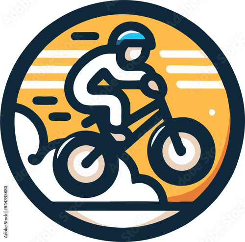 Man play bike bmx with bold line vector