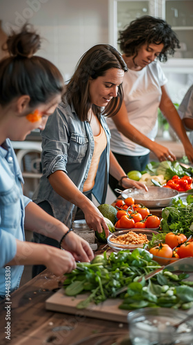 Nutritionist leading a community health seminar on embracing healthy eating habits for adults