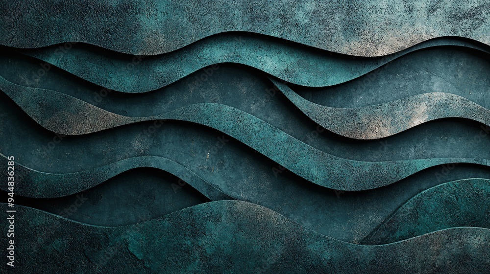 Textured teal waves creating a calming ocean-inspired background. Textured teal waves creating a calming ocean-inspired background.