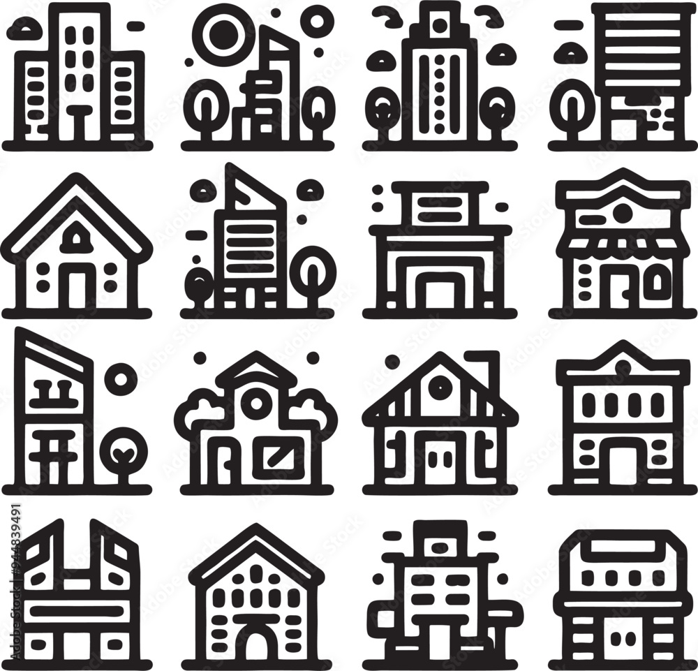 Naklejka premium set of houses icons