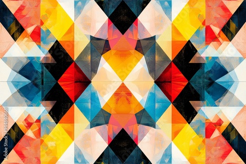 Abstract Geometric Pattern with Vibrant Colors created with Generative AI