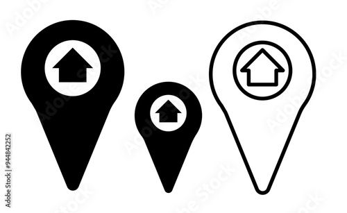 Address symbol icon vector isolated on white background . address icon vector. home location icon