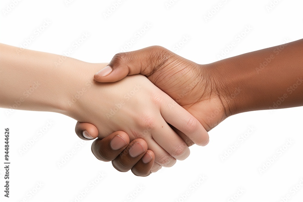 Two hands shaking isolated on white background Two hands shaking isolated on white background