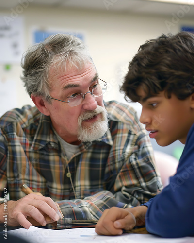 Knowledge Transfer: Middle-Aged Tutor Assisting High School Student with Physics Equations