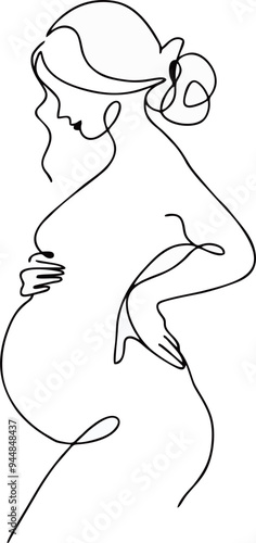 vector silhouette of pregnant woman