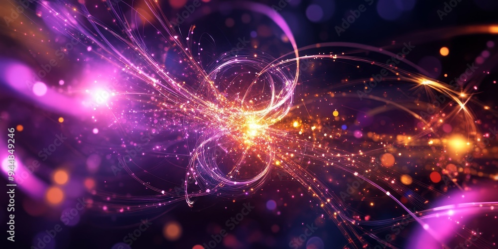 Fototapeta premium a quantum superposition experiment, with particles existing in multiple states simultaneously