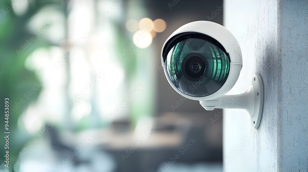 Security in Modern Office Recording in Night Vision Mode Security in Modern Office Recording in Night Vision Mode