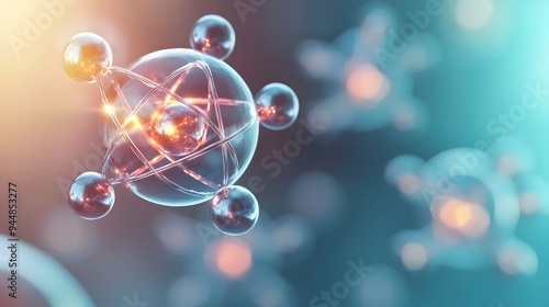 Conceptual Split Atom Image Symbolizing Nuclear Fission Power Release
