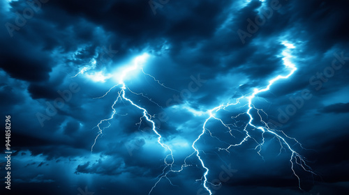 lightning in the night sky