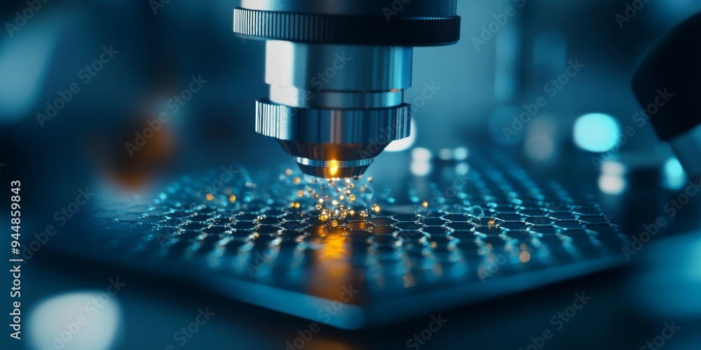 Precision shot of a graphene sheet being analyzed, with atomic structures visible, highlighting the promise of next-gen materials Precision shot of a graphene sheet being analyzed, with atomic structures visible, highlighting the promise of next-gen materials