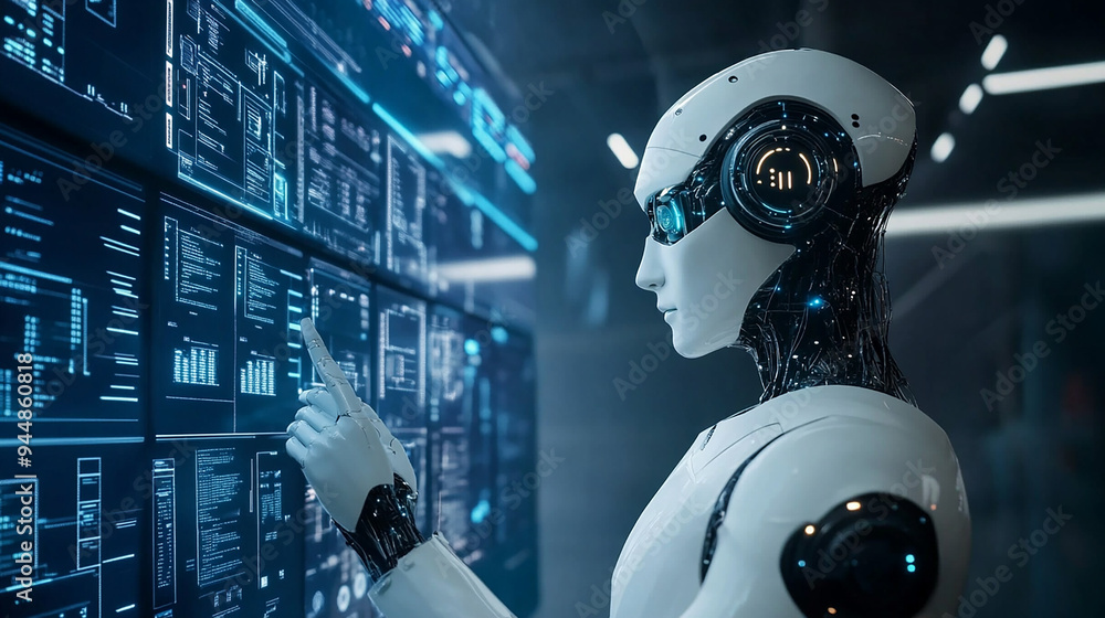 Businessman integrates AI into search engines for better data-driven decision-making Businessman integrates AI into search engines for better data-driven decision-making