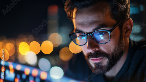 Businessman utilizes AI technology to personalize search engine results