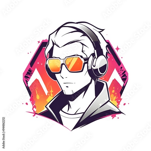 Wallpaper Mural Cool Guy in Sunglasses and Headphones Torontodigital.ca