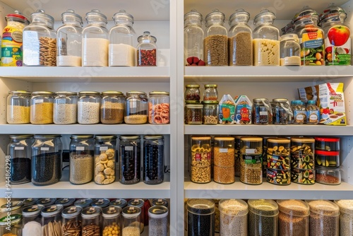 Wallpaper Mural Organized Kitchen Pantry with Neatly Labeled Containers and Perfectly Arranged Food Items for Easy Access Torontodigital.ca