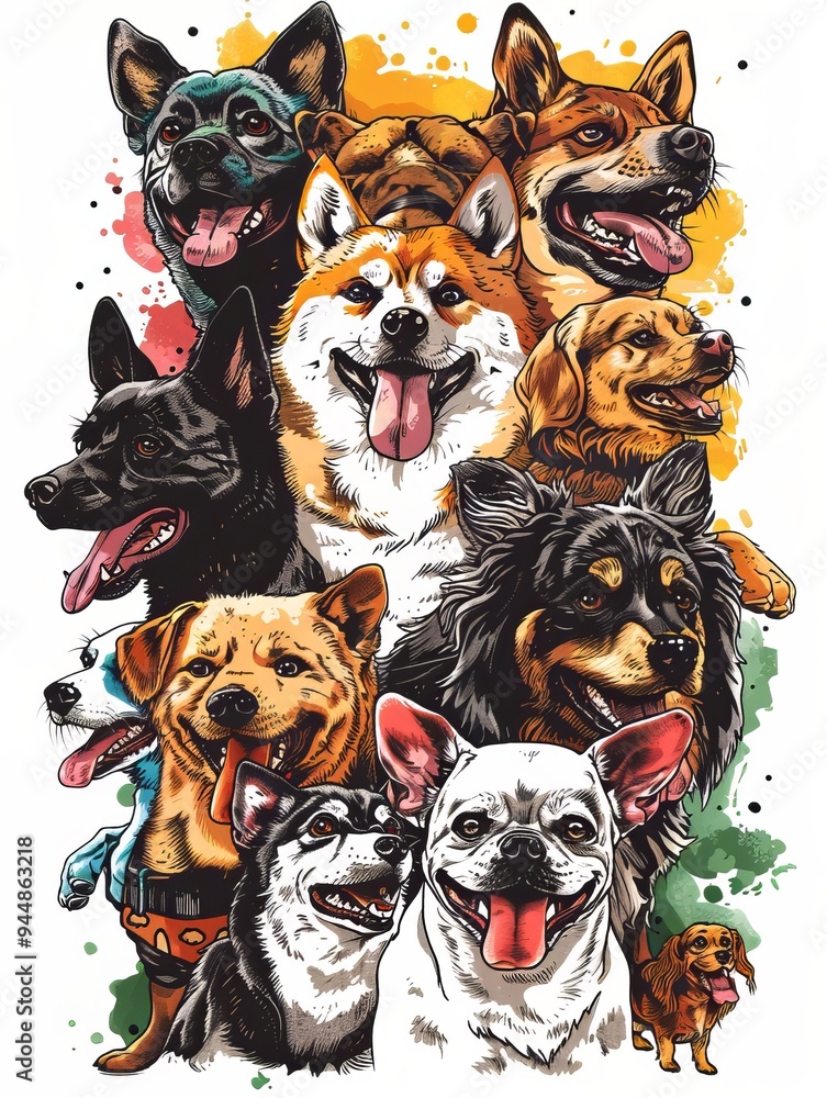 Cute Dog Doodle Illustration for Merchandise Clothing, Fashion Textile, Sport Apparel and Clothes Design Printing, Street Art Graffiti Pattern, Colorful Streetwear Design Bundle Cute Dog Doodle Illustration for Merchandise Clothing, Fashion Textile, Sport Apparel and Clothes Design Printing, Street Art Graffiti Pattern, Colorful Streetwear Design Bundle