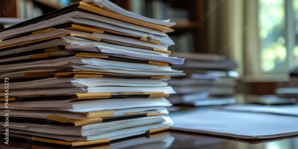 academic journals stacked on a desk, with a researcher highlighting important sections for a literature review academic journals stacked on a desk, with a researcher highlighting important sections for a literature review