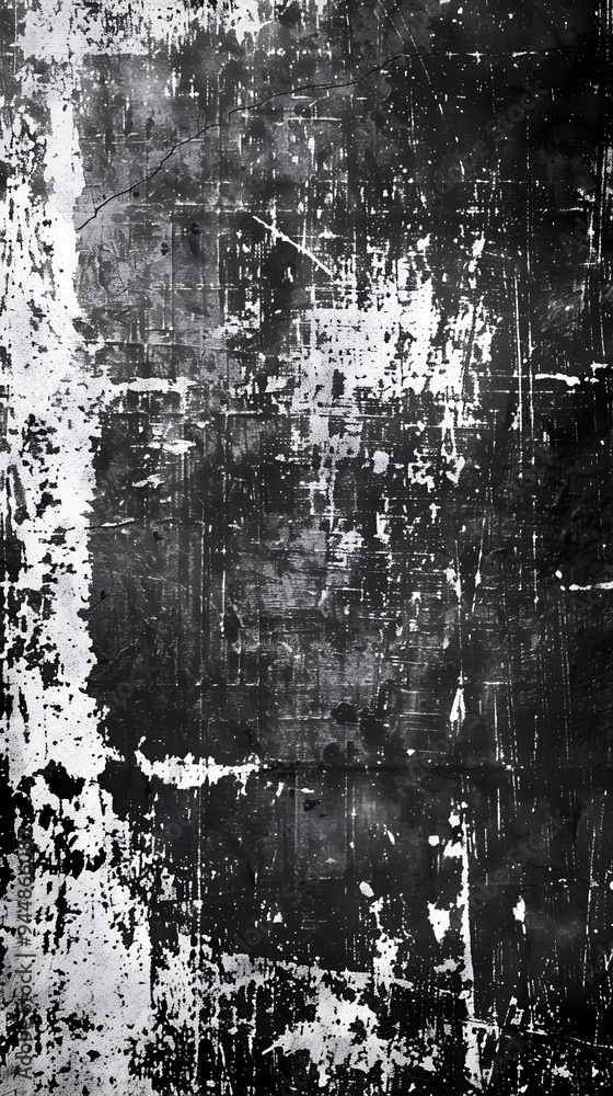 Fototapeta premium Monochrome Grunge Textured Abstract Background with Aged Cracked Surface and Vintage Effect