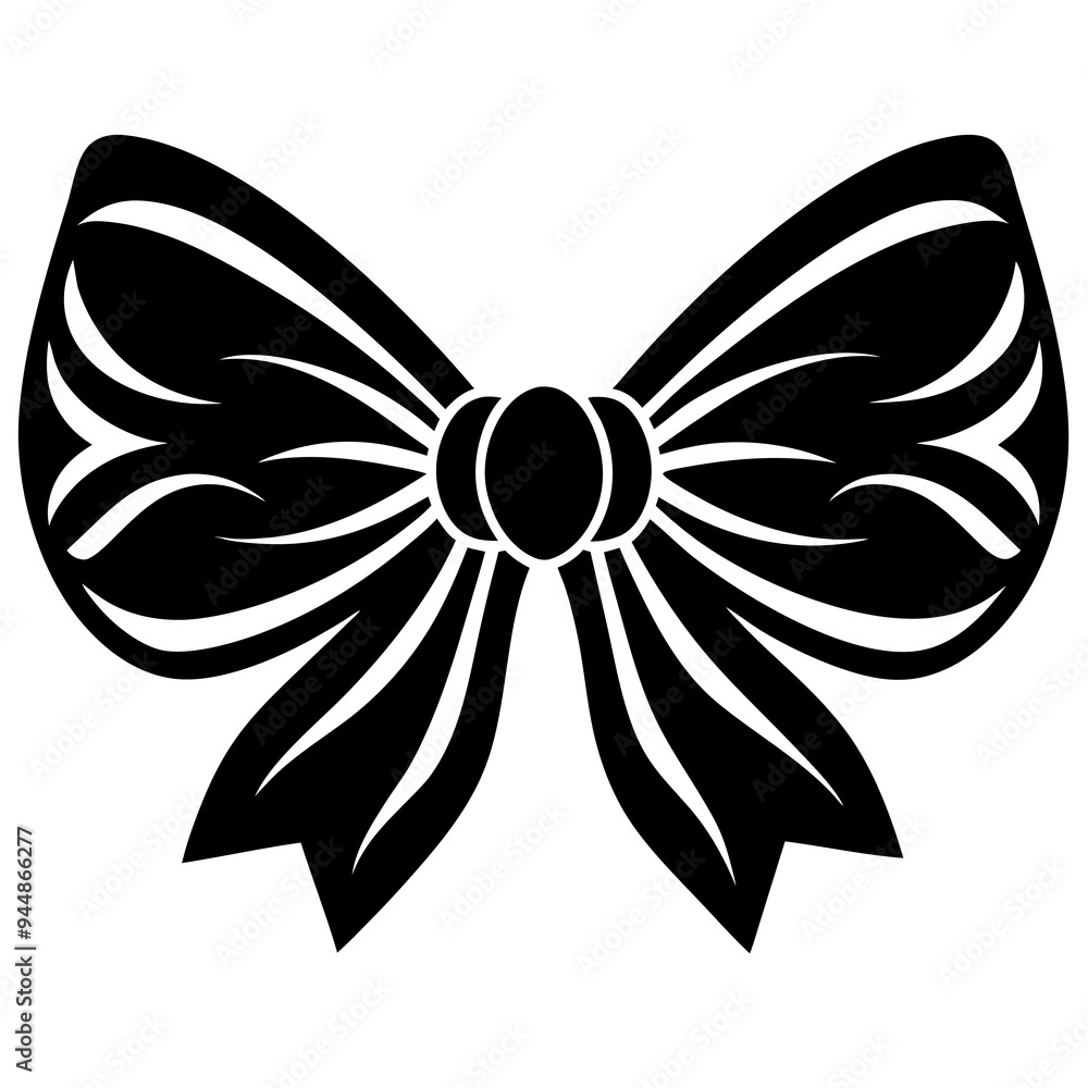 Decorative bow design silhouette vector art illustration Decorative bow design silhouette vector art illustration