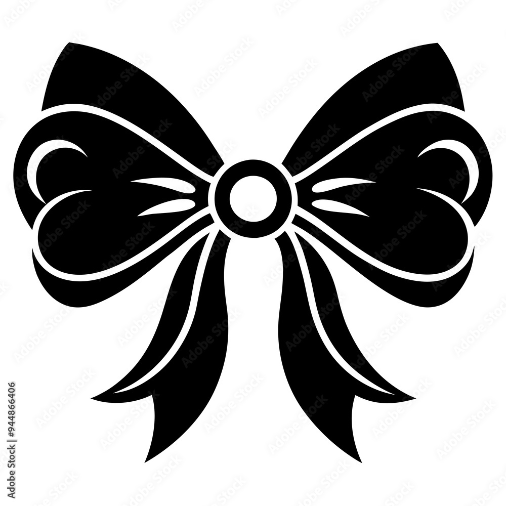 Decorative bow design silhouette vector art illustration Decorative bow design silhouette vector art illustration