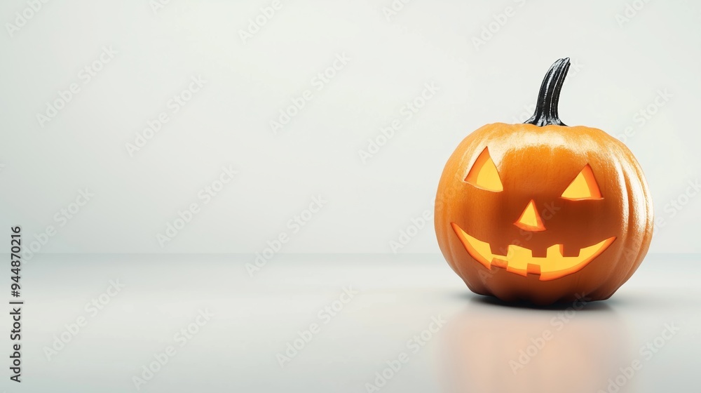 Festive Halloween Pumpkin with a Creative Carved Smile Festive Halloween Pumpkin with a Creative Carved Smile