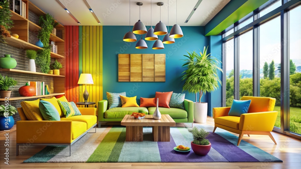 Vibrant Eco-Chic: Bold colors, sustainable materials, playful aesthetics Vibrant Eco-Chic: Bold colors, sustainable materials, playful aesthetics