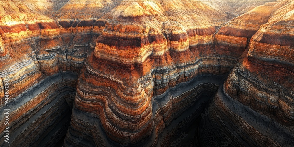 a canyon?s stratified rock walls, with layers revealing millions of years of geological history a canyon?s stratified rock walls, with layers revealing millions of years of geological history
