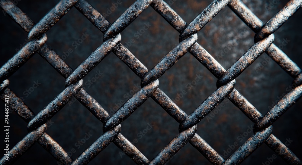 Fototapeta premium Rusty metal fence pattern