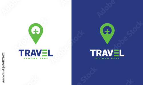 Travel agency logo minimal logo design, location icon and plane logo design.
