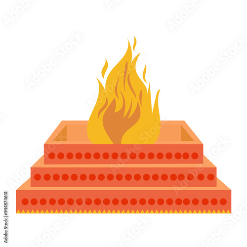 Tableau sur toile indian hindu wedding elements vector, set of Indian Wedding Musical Elements Cli