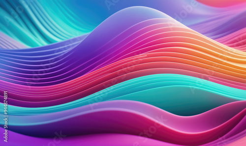 Colorful, wavy lines create a beautiful abstract pattern