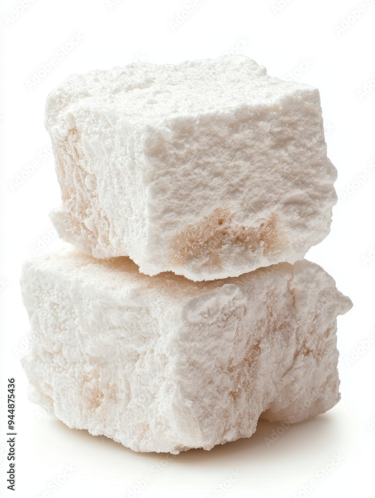 Fluffy white marshmallow cubes Fluffy white marshmallow cubes