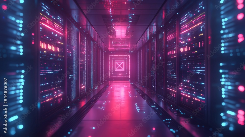Cutting-edge cloud storage technology, holographic storage units with digital data symbols, futuristic server room, seamless data management Cutting-edge cloud storage technology, holographic storage units with digital data symbols, futuristic server room, seamless data management