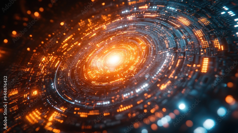Abstract Spiral with Glowing Lights Abstract Spiral with Glowing Lights