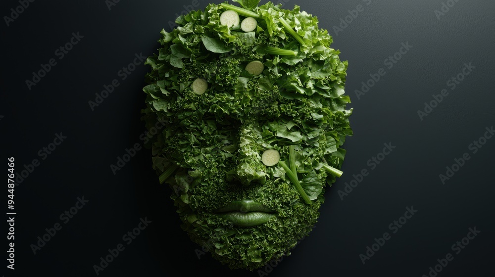 Fototapeta premium healthy green vegetable face