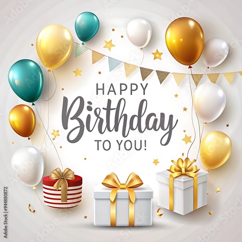 Flat design birthday background