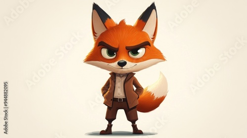 Freddy Fox 2D Cartoon Character Illustration photo