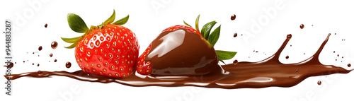 Delicious strawberries dipped in rich chocolate, creating a perfect treat for dessert lovers and a tempting visual display.