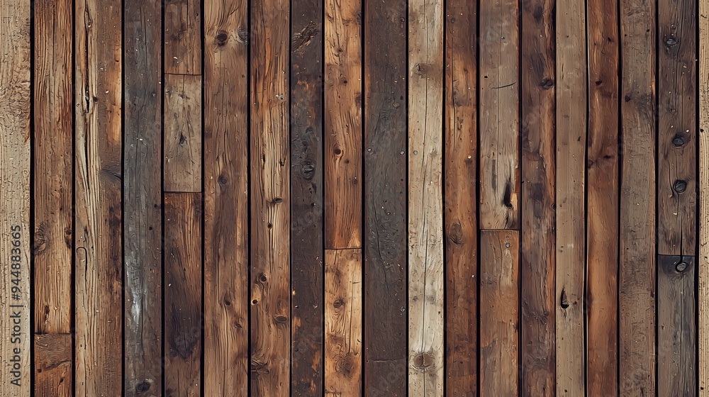 Wooden wall made of various planks in different shades of brown, showcasing natural textures and grains. Wooden wall made of various planks in different shades of brown, showcasing natural textures and grains.