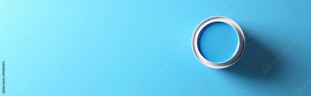 3D rendering of a repair image featuring a blue background with a blue paint can presented in a flat lay top view format with ample copy space 3D rendering of a repair image featuring a blue background with a blue paint can presented in a flat lay top view format with ample copy space