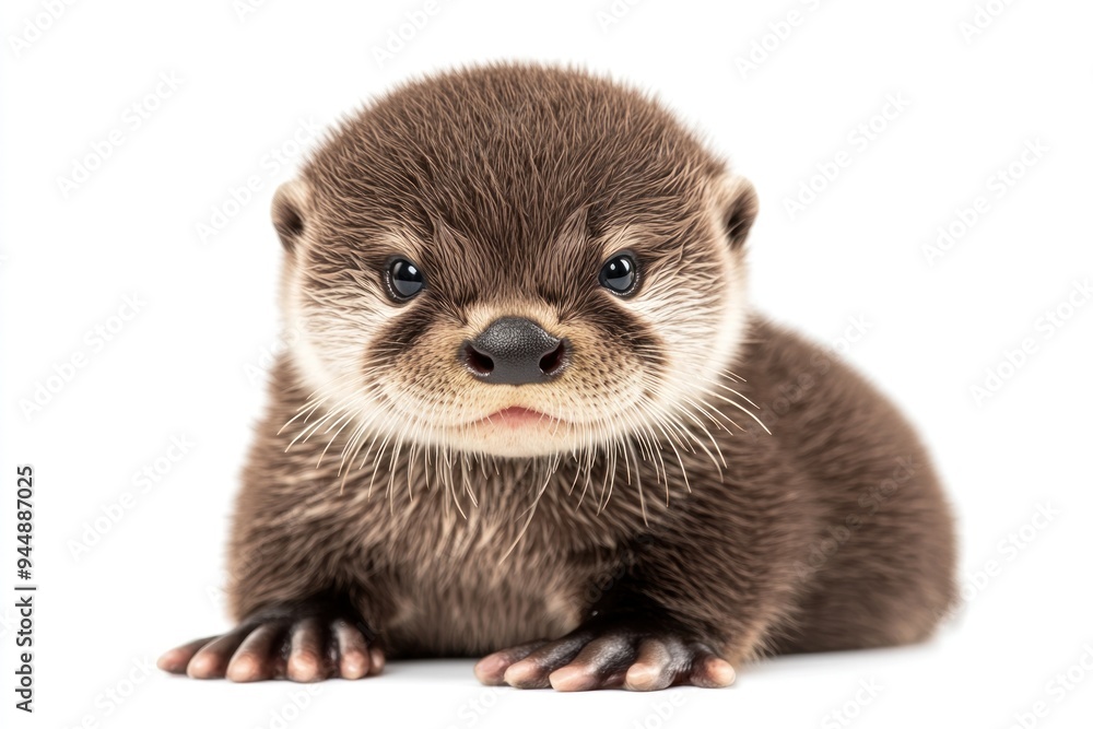 Cute Baby Otter Portrait