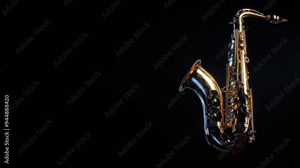 Obraz premium Saxophone on Black Background