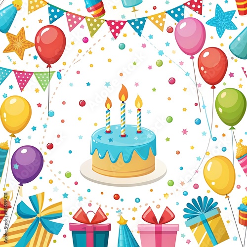 Watercolor Birthday cake clipart