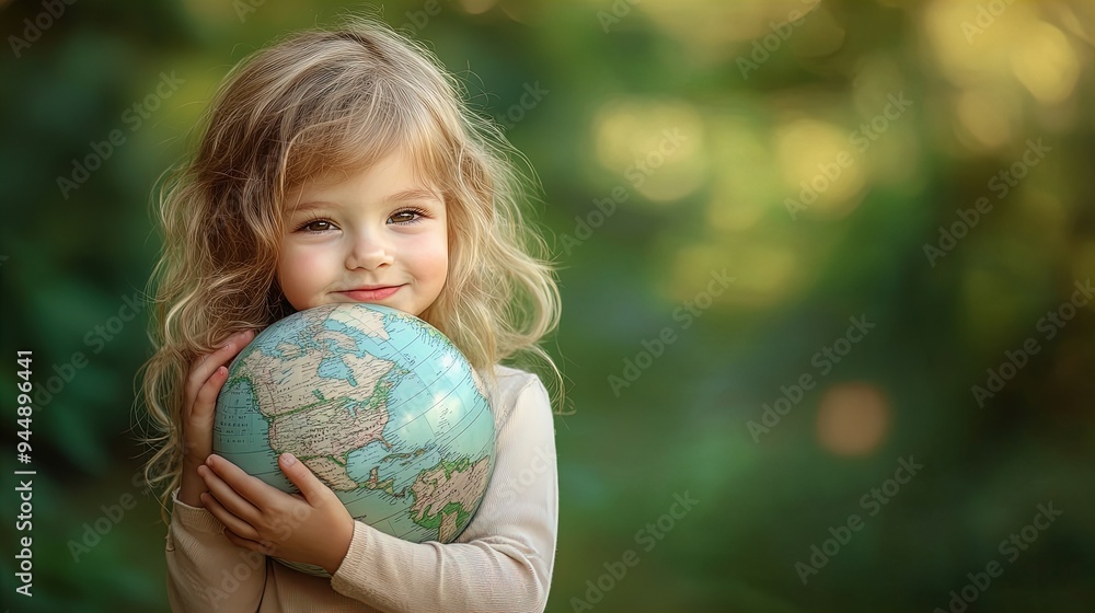 Embrace Imagination: A Charming Little Girl with a Globe – Perfect for a Poster in Any Adventurous Space or Inspiring Learning Environment! Embrace Imagination: A Charming Little Girl with a Globe – Perfect for a Poster in Any Adventurous Space or Inspiring Learning Environment!