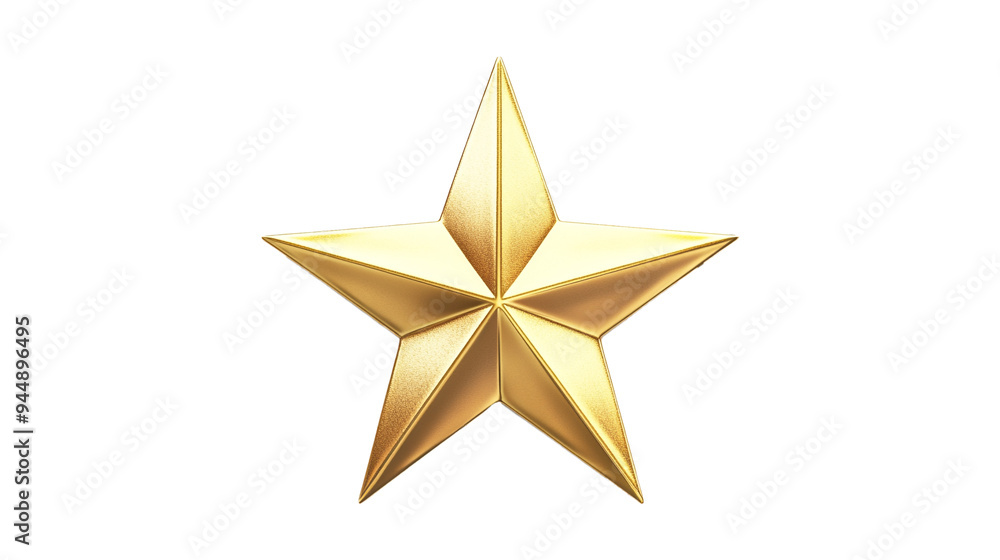 Fototapeta premium golden Christmas star isolated on white background