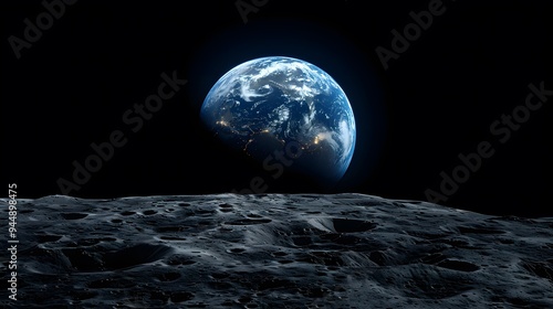 Fototapeta Naklejka Na Ścianę i Meble -  a serene image of the earth as seen from the moon