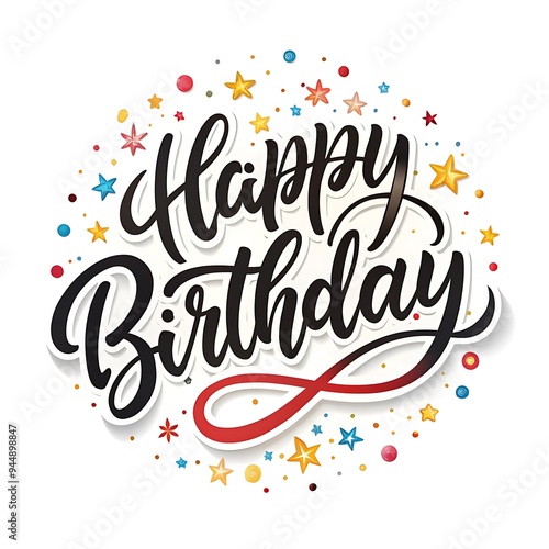 Birthday lettering with presents