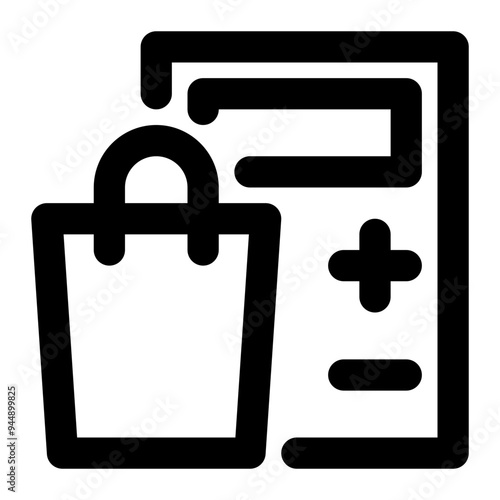 calculator, counting, shopping, checkout, pay amount outline icon