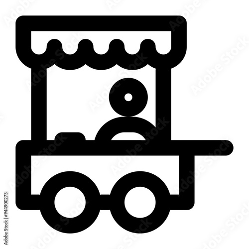 hawker, street vendor, booth, stall, retail outline icon