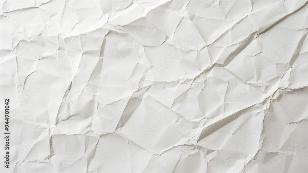 Crumpled White Paper Texture for Background and Design Use